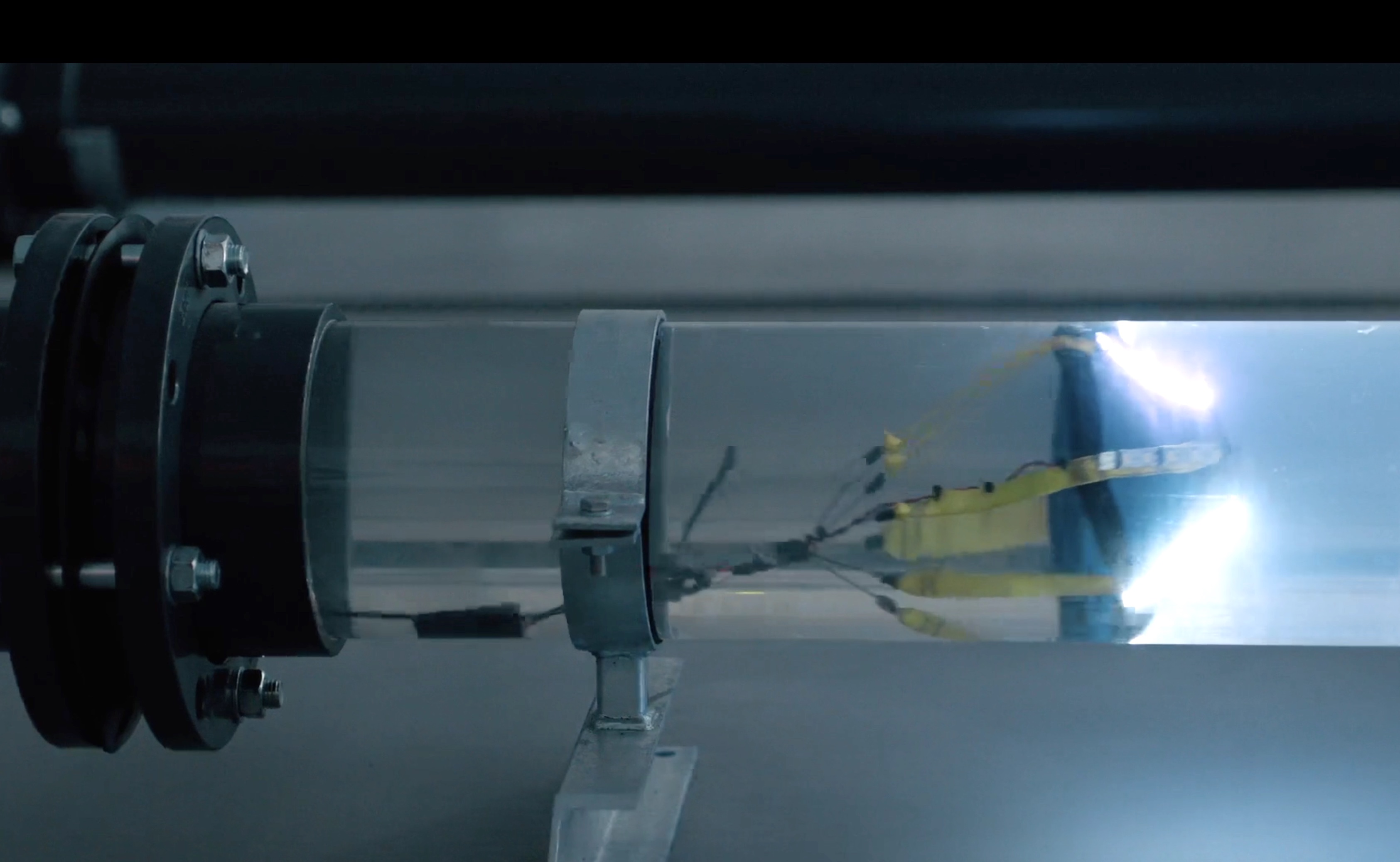 An Aqualinq installation utilizes parachutes, like the one pictured, to catch on water flows and pull cabling through pipes without disturbing the infrastructure. (Photo provided by Aqualinq.) 