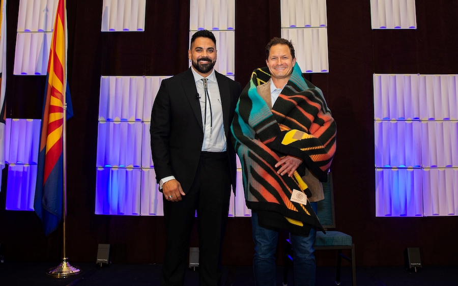 Tribal Diagnostics CEO Cory Littlepage (right) received the National Indian Health Board's Next Generation Award in September at the organization's annual National Tribal Health Conference. (Courtesy photo)