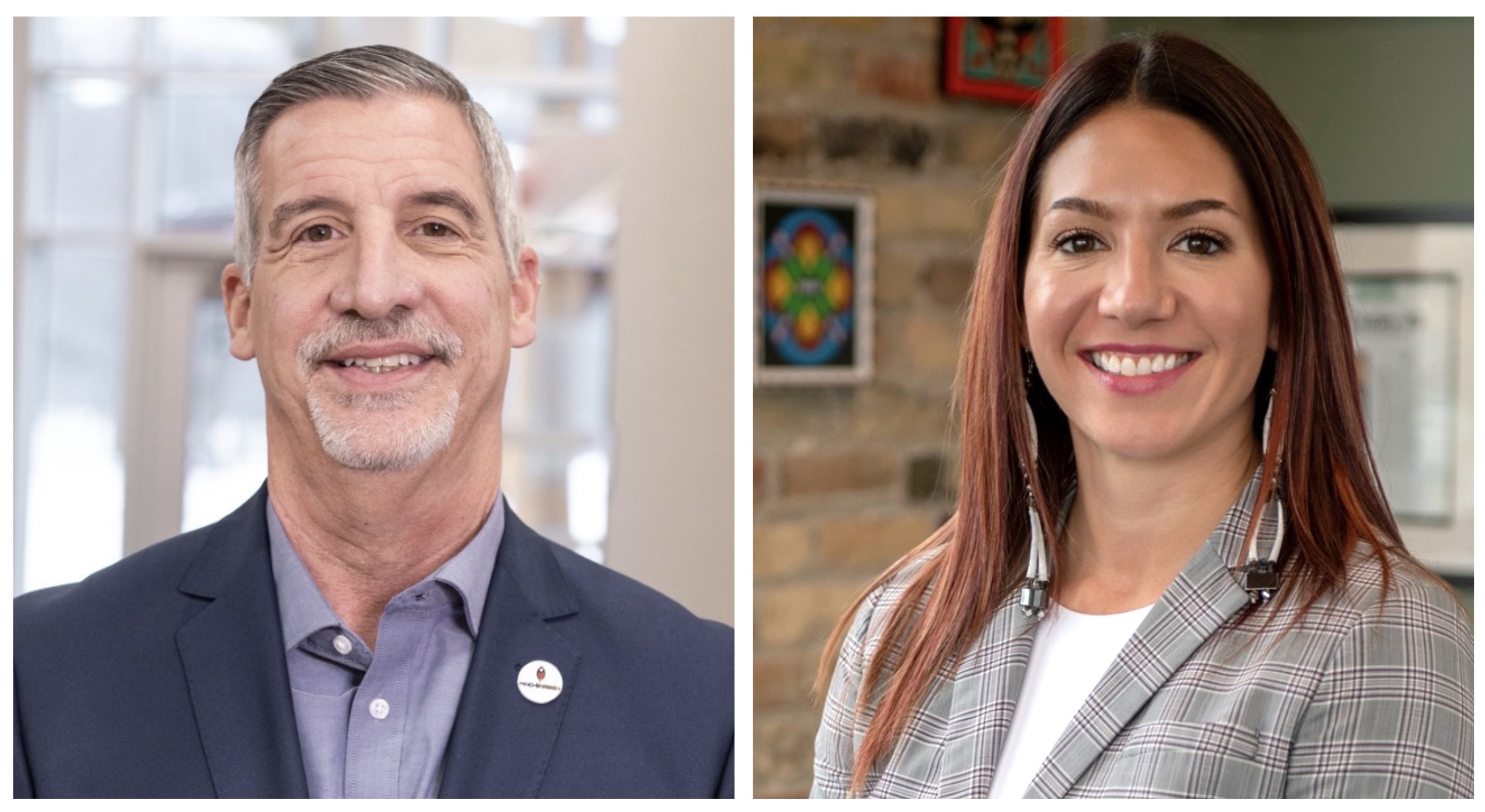 Julio Martinez (left), CEO of Mno-Bmadsen, the Pokagon Band of Potawatomi's investment arm, and Tanya Gibbs (right), founding partner at Mshkawzi Law LLP, are among Native business leaders developing strategic responses to Trump's tariffs—from pre-purchasing Canadian components to exploring sovereign-to-sovereign trade models. Photo courtesy Mno-Bmadsen/Mshkawzi Law.
