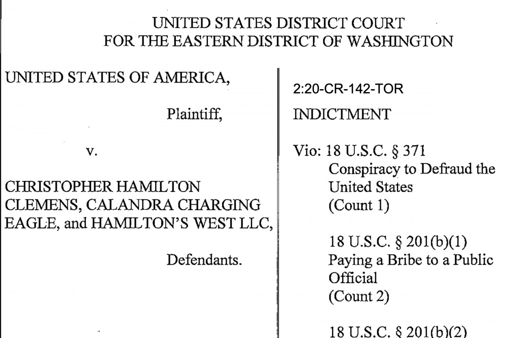 /Contractor bribery indictment